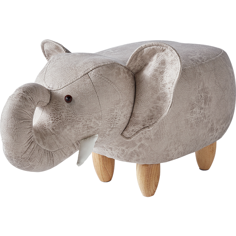 林氏木业儿童凳卡通小动物凳子家用宝宝创意换鞋座椅【浅灰】LS084H10-A大象