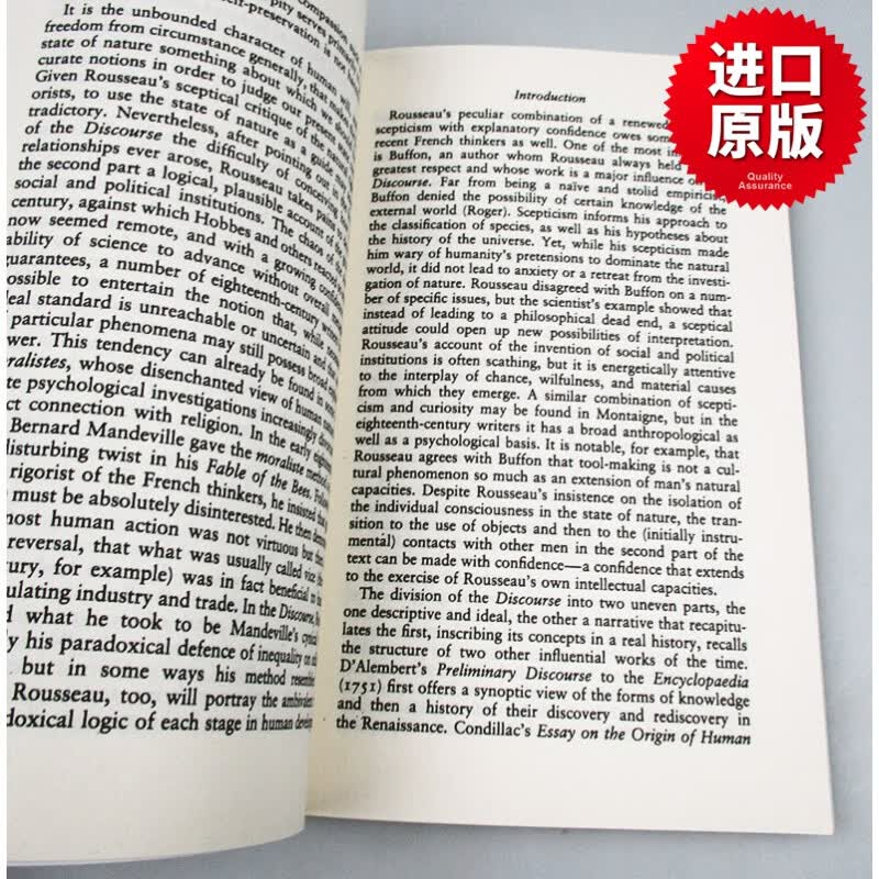 卢梭 论人类不平等的起源 Discourse on the Origin of Inequality 牛津世界经典系列 英文原版社会科学读物 进口书籍