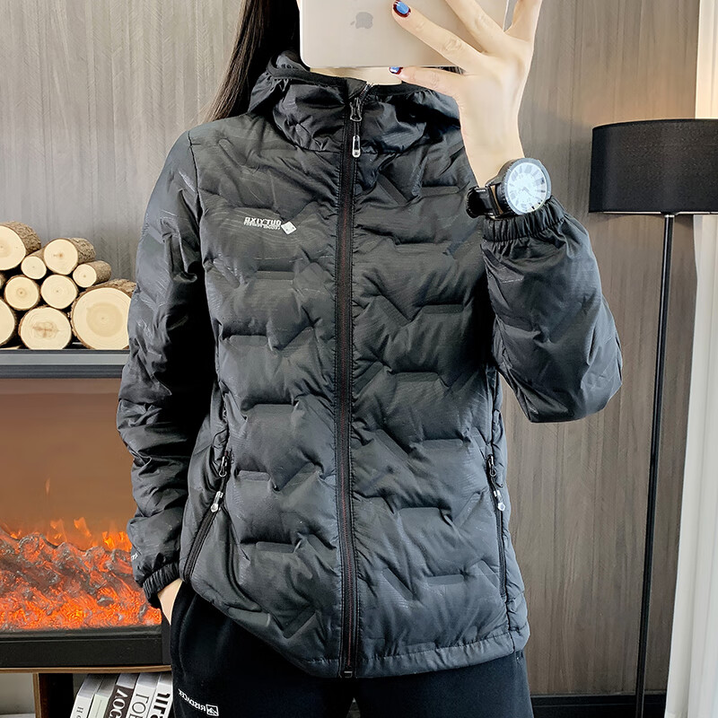 泰起新款轻薄羽绒服女2026新款连帽灰鸭绒秋冬季小个子外套女款羽绒衣 黑色男 5XL