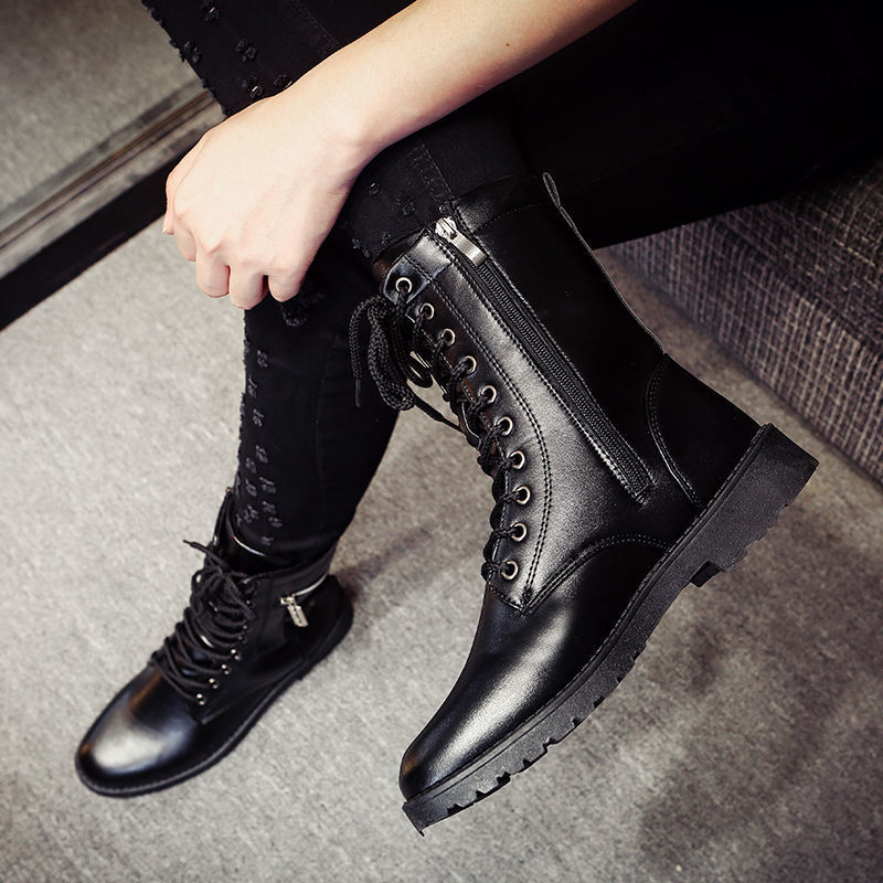 男款马靴长靴男秋冬季新款马丁靴男英伦风男士皮靴男靴子流高筒户外男