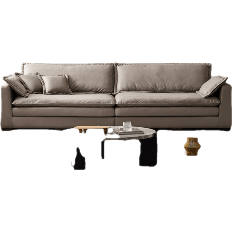 季勤 沙发 意式极简兔洗科技布沙发现代简约北欧一字型布艺客厅超大深坐宽三人直排沙发四人位羽绒沙发 双扶手单人位 1.2米 30%客户选择-羽绒版本坐垫【慵懒坐感】