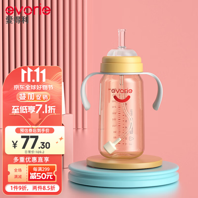 爱得利（IVORY）吸管奶瓶 吸嘴奶瓶 一岁以上大宝宝宽口径带重力球PPSU奶瓶300ml怎么样,好用不?