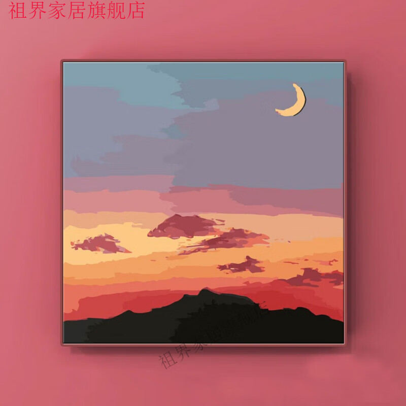 hkff数字油画画画风景画客厅卧室装饰画唯美填色画手绘油画艺术 bk014