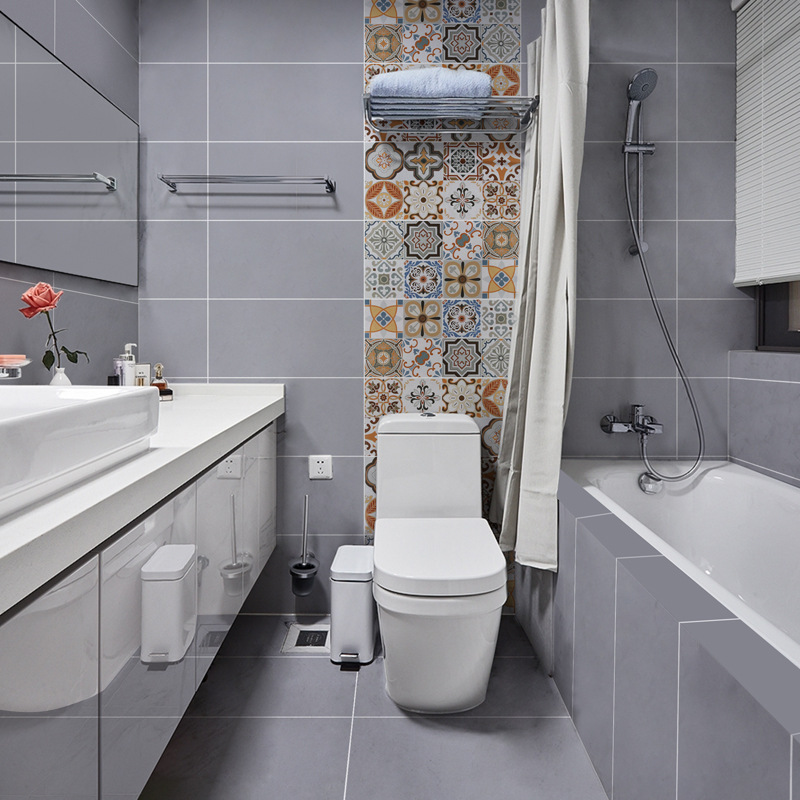 ma)佛山灰色仿古水泥砖30x60厕所浴室墙砖卫生间地砖北欧简约瓷砖300