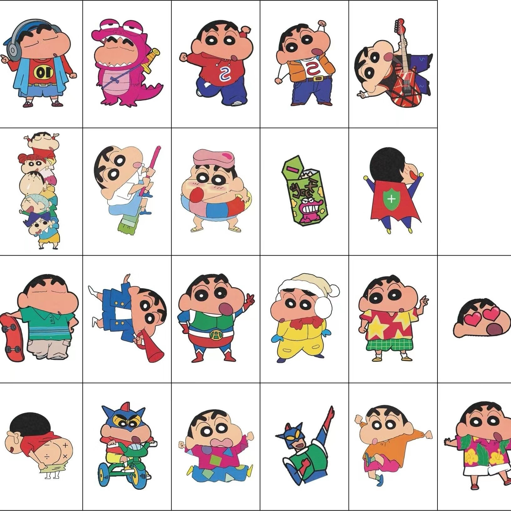 蜡笔小新卡通动漫纹身贴防水持久 可爱彩色花臂个性男女纹身贴纸 卡通