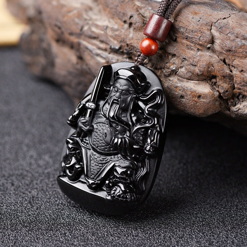 宫艳 天然黑曜石送女友玄天上帝吊坠生日礼物真武大帝挂件男女实用