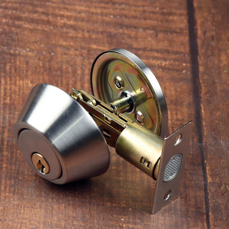 仁聚益单面不锈钢闭门通道 卧室门辅助隐形呆锁无把手 白色 45-55mm