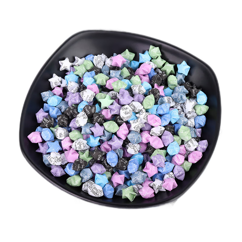 Touch Fish 540條星星折紙手工彩紙條幸運星許愿五角星生日新年表白創(chuàng  )意禮物 印花英文字母款【540張/包】