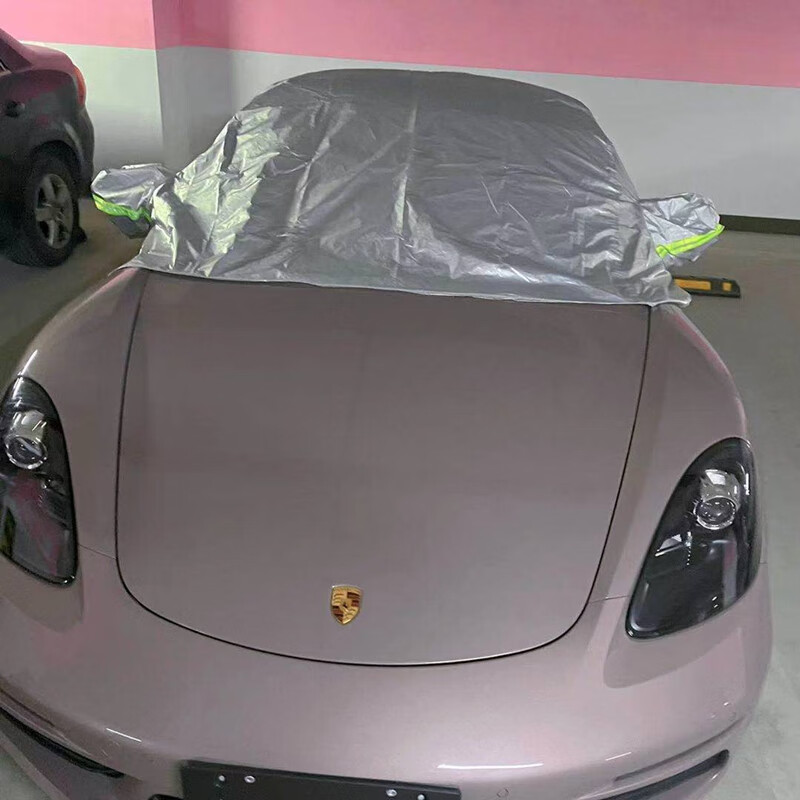 千驰嘉敞篷车软顶保护罩不加绒防猫抓牛津布防雨半罩 保时捷718银色