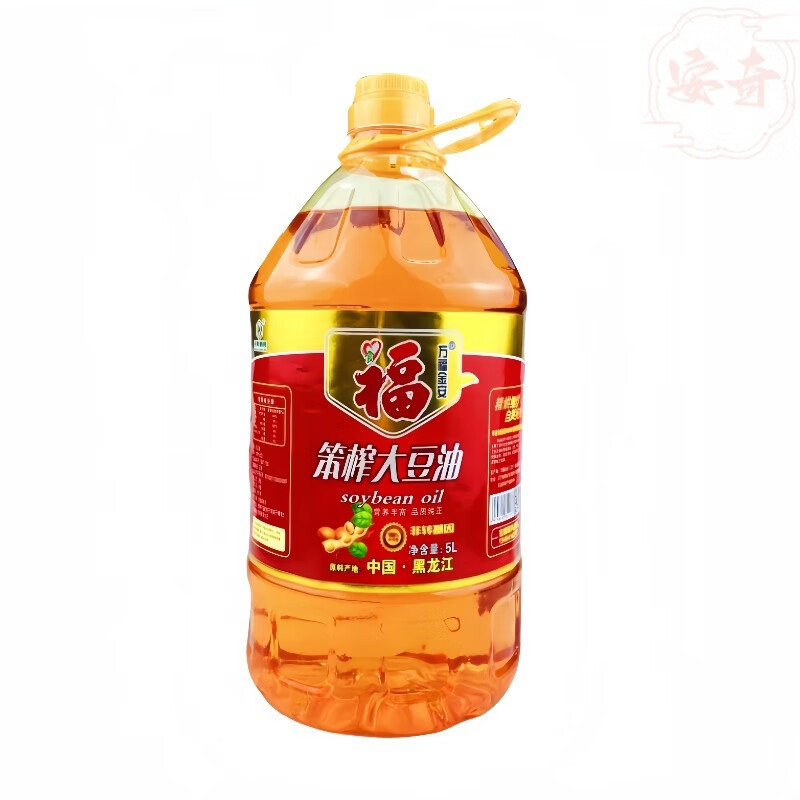 食怀东北万福金安笨榨大豆油5L桶装家用食用油厨房用油煎烤油炸现货 万福金安豆油5L【1桶】
