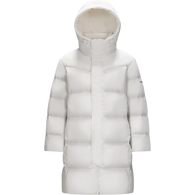 森马羽绒服男防风防水防油防污冬季长款宽松连帽外套厚款 灰白（白鸭绒）10809 L