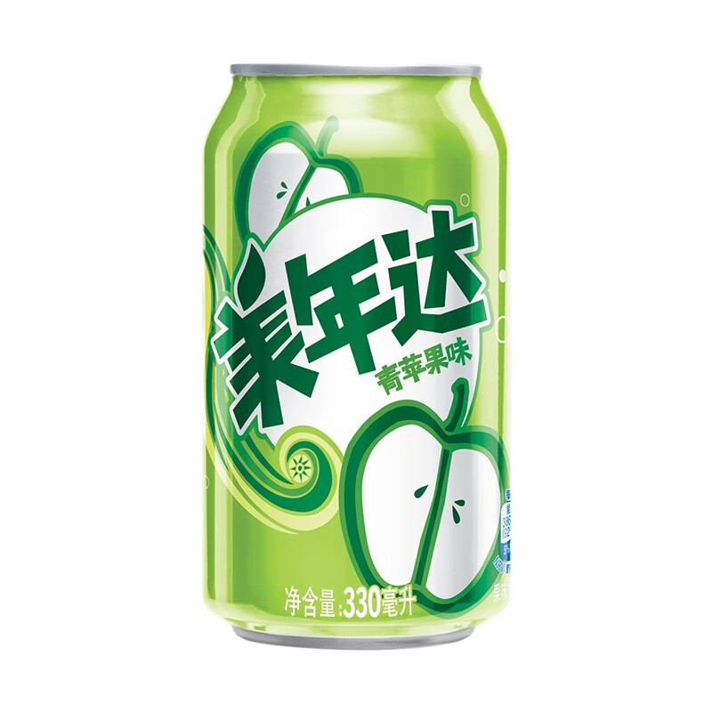 可乐美年达mirinda青苹果味330ml*6罐/20罐听装易拉罐汽水碳酸饮料