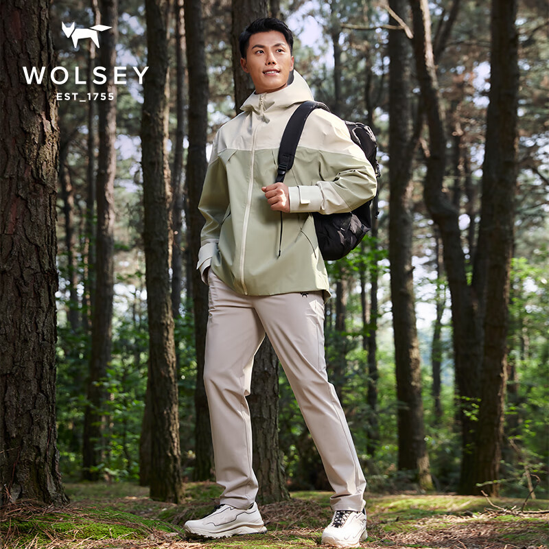 WOLSEY-DUEL硬壳风雨夹克防风防泼水外套春秋户外防寒登山服男士 茶色 M 170