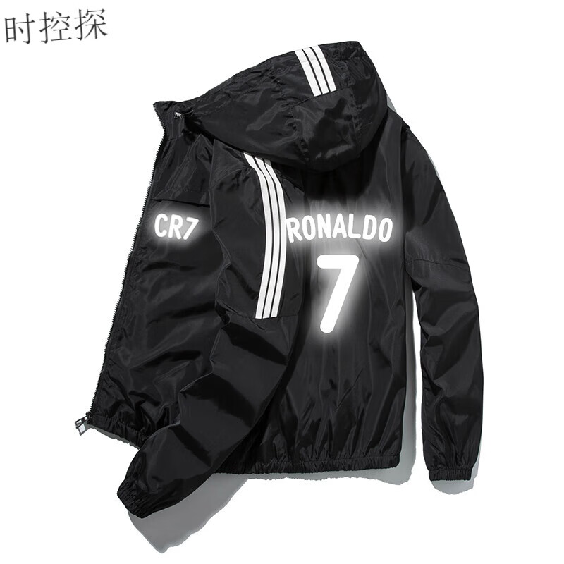 c罗黑色 春秋双层外套 m(80-100斤)