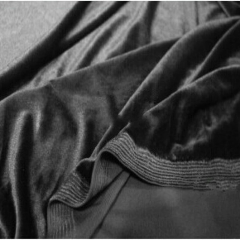 高密韩国丝绒面料 纯色弹力面料制衣不倒绒面料 金丝绒布料 灰色(半米价)