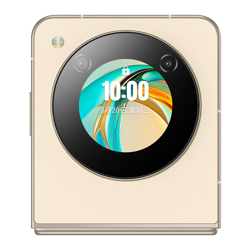 努比亚(nubia)国民小折叠Flip 12GB+512GB 奶茶色 高通骁龙芯片 5000万后置主摄 5G中兴手机 国家补贴