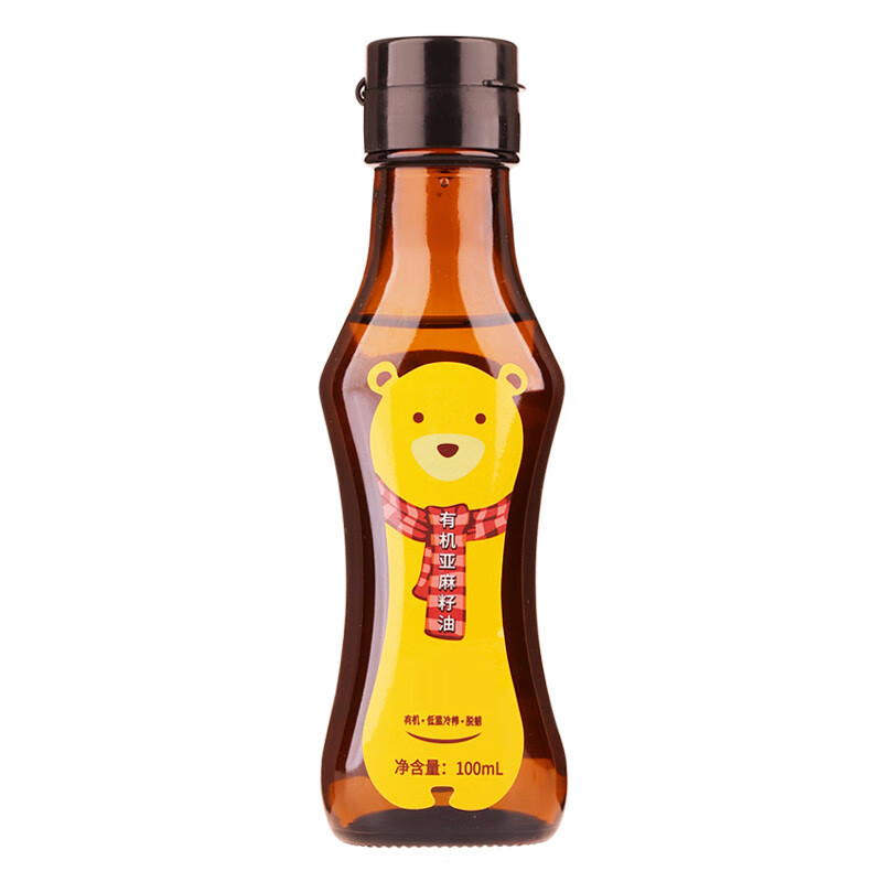 禾澹亚麻籽油冷榨辅助食用油 食用油宝宝胡麻油 100ml/瓶