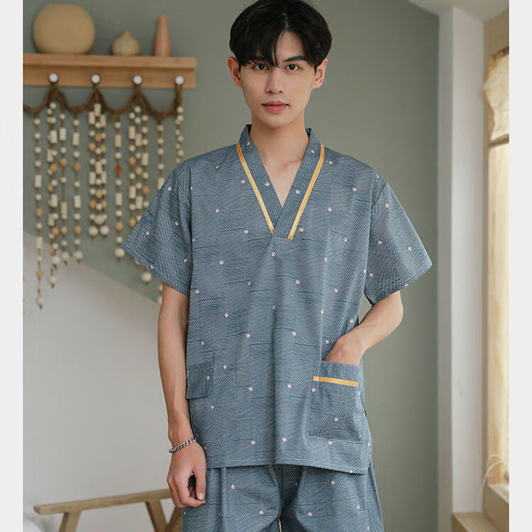 星垂晓雾男士汗蒸服加肥加大码斤棉质提花情侣款汗蒸服新款纯棉胸部