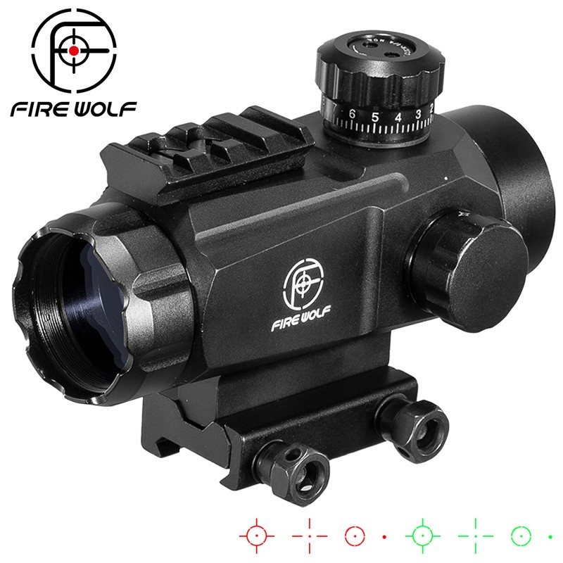 fire wolf 1x35大幅度调节四变点瞄准镜全金属瞄准器寻鸟镜内红点20mm