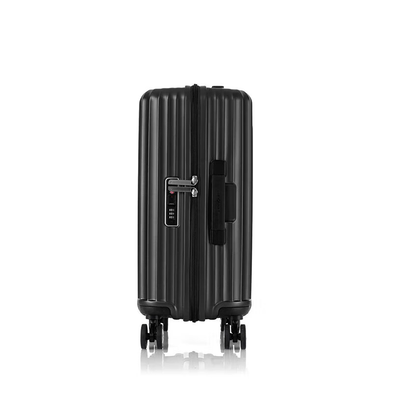 Samsonite/新秀丽拉杆箱男女通用行李箱时尚竖条纹旅行箱飞机轮登机箱商务休闲GU9*09001黑色20英寸