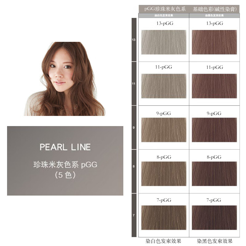 膏冷棕灰色系染膏冷棕染发剂女自己在家染发 珍珠米灰色系pgg(冷色)