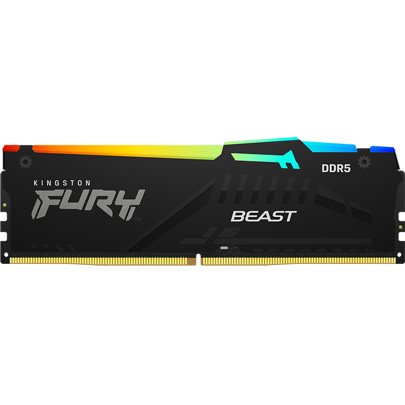 Kingston 金士顿 FURY Beast野兽系列 DDR5 6000MHz RGB 台式机内存 灯条 黑色 32GB 16GBx2 KF560C40BBAK2-32