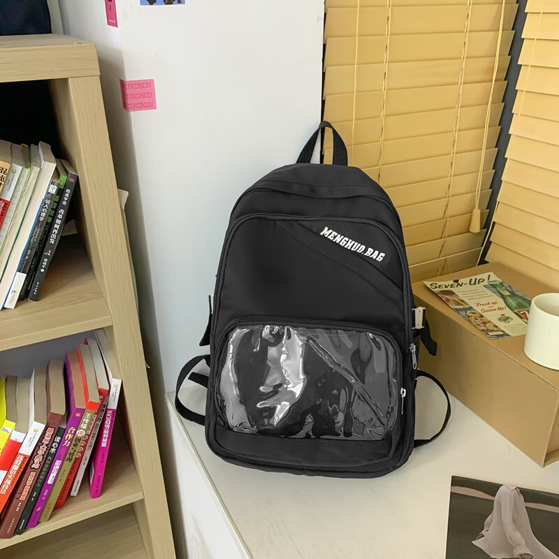 花乐集痛包双肩包有透明层带透明层可以放吧唧徽章的痛包双肩包女质量