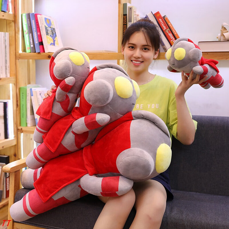 毛绒玩具公仔大抱枕可爱超人玩偶床上睡觉布娃娃儿童礼物 红色奥特曼