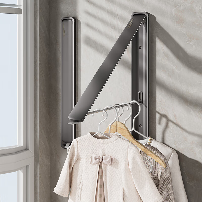 摩尚(moshang)窗户隐形折叠晾衣架壁挂式免打孔室内飘窗伸缩晾晒神器