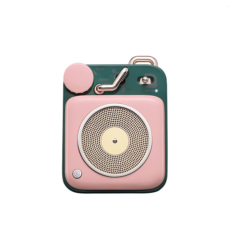 猫王音响 原子唱机B612 MW-P1便携式复古蓝牙音箱智能语音通话音响户外迷你小音响创意礼品 可爱粉