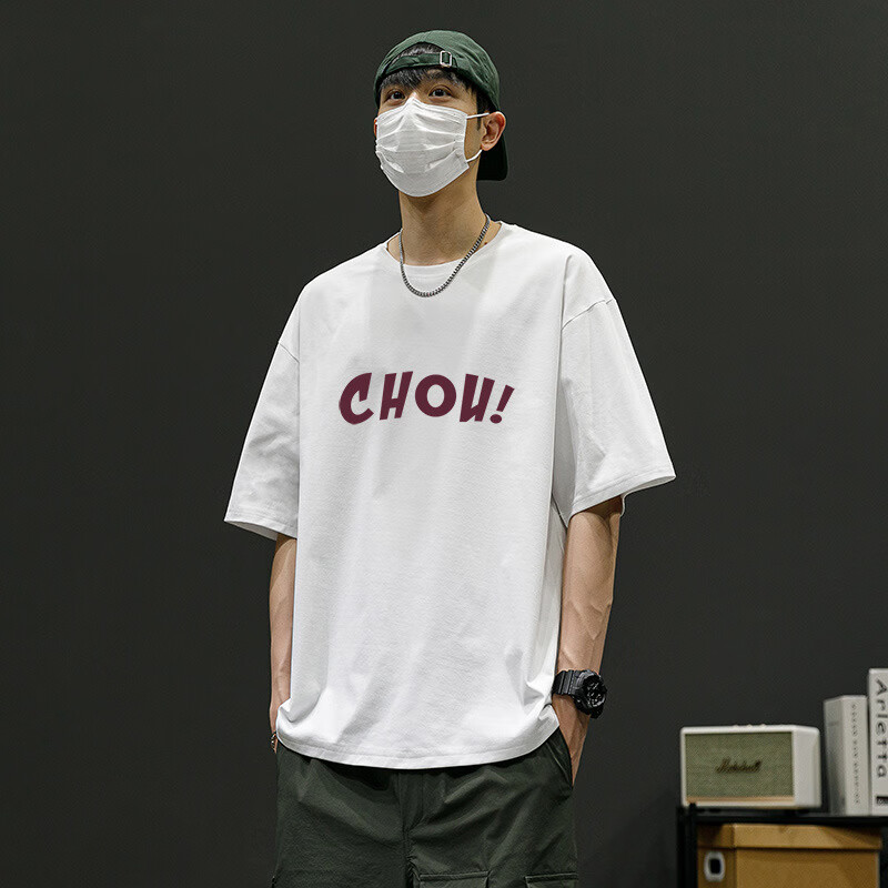 古温伦广州十三行男装t恤高端印花潮牌半袖夏季新款男士宽松潮流情侣