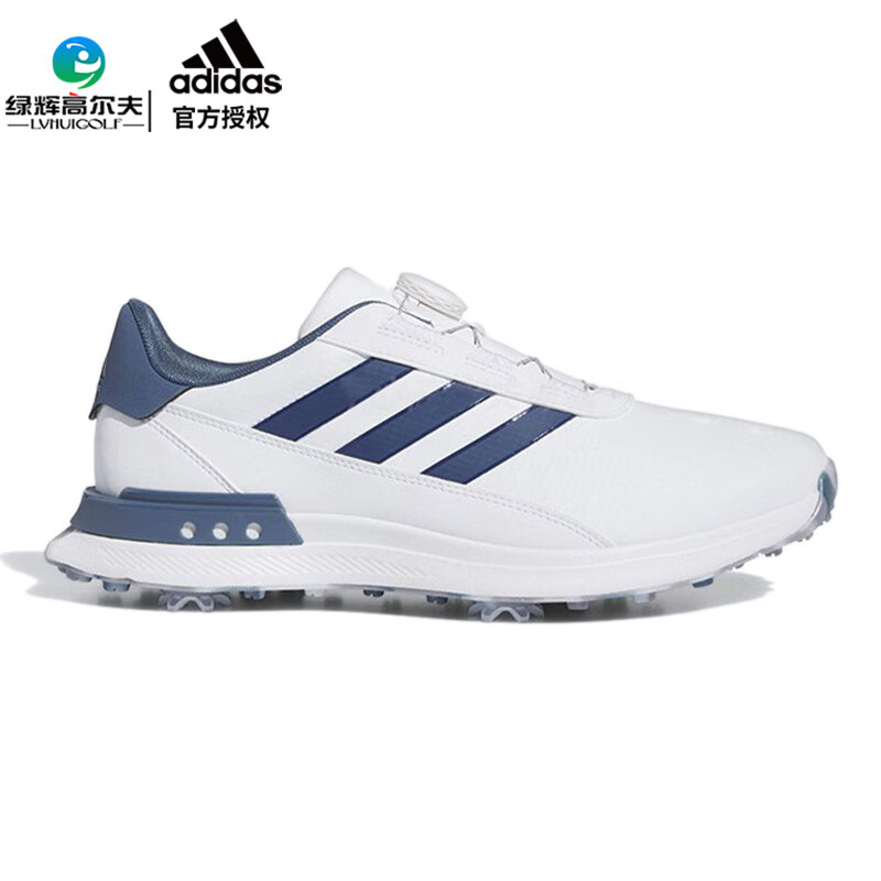 阿迪达斯 （adidas）高尔夫球鞋男鞋24新款S2G系列BOA旋钮golf运动鞋 防水防滑 IF0296白/雾霾蓝/银 41
