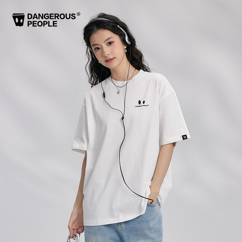 Dangerous people薛之谦dsp新年礼遇季小眼睛休闲立体潮百搭基础圆领短袖T恤 白色 M