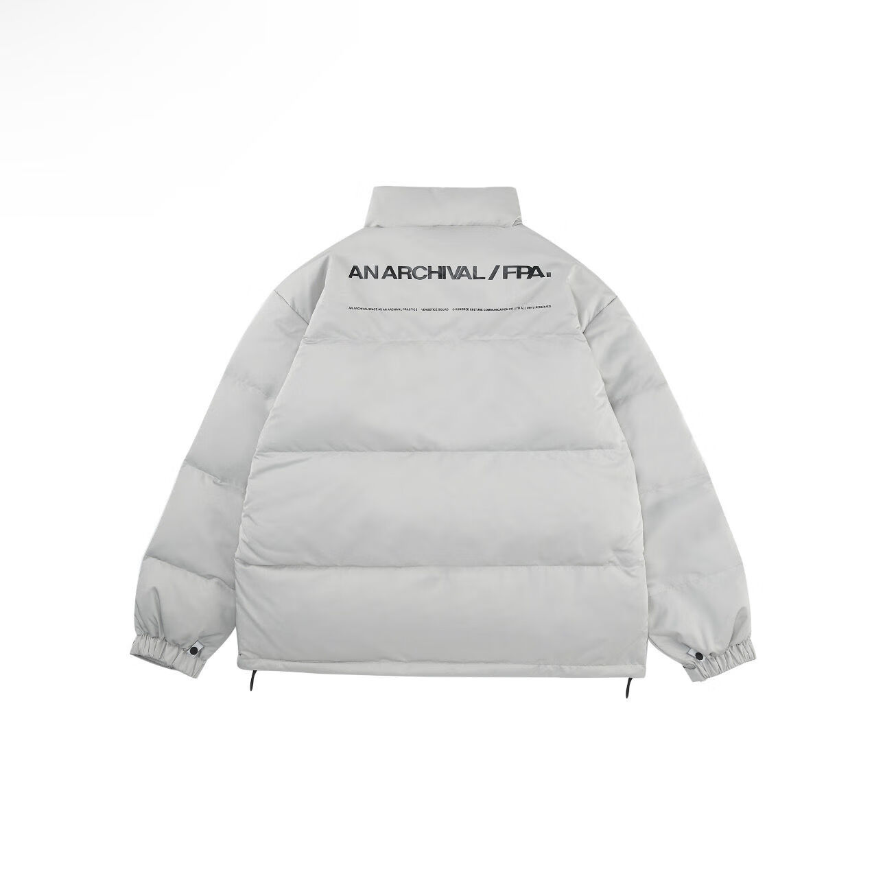 essentials档案室基础面包字母纯色立领宽松羽绒服 男女同款 灰色 s