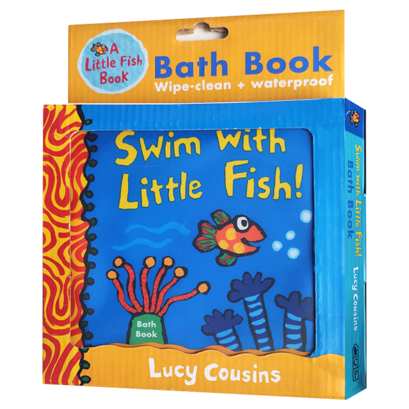little fish bath book 和小鱼一起游泳 防水洗澡书 英文版 幼儿英语
