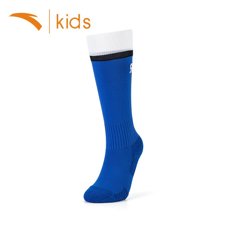 安踏(anta)男童足球袜子长筒袜夏季舒适透气高筒运动童袜 蓝 2xl/24