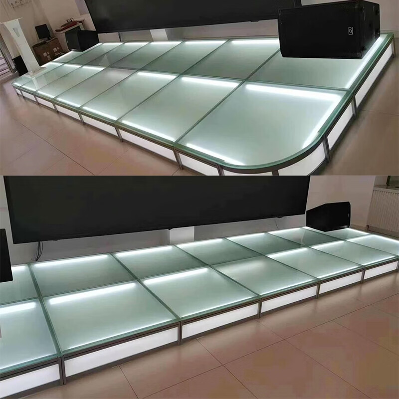 酒店活动舞台定制             钢化玻璃舞台地台定制走秀t台铝l 玻璃