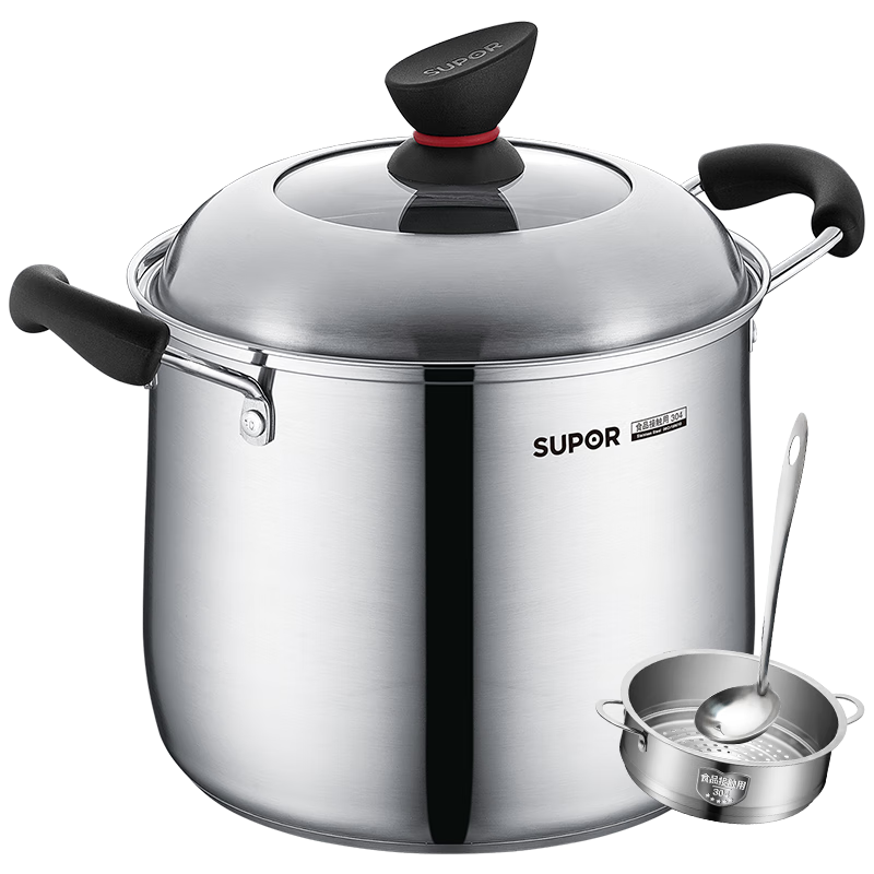 ���ڲ������ղ�����SUPOR������304���������Ͱ ���������ø���������������ȼ�����¯ͨ�� 24cm ���������+���ס�