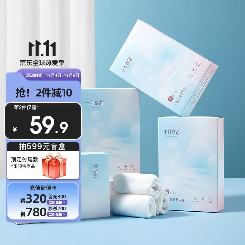 十月结晶一次性内裤产妇纯棉坐月子旅行免洗内裤标准码20条【130斤以内】属于什么档次？