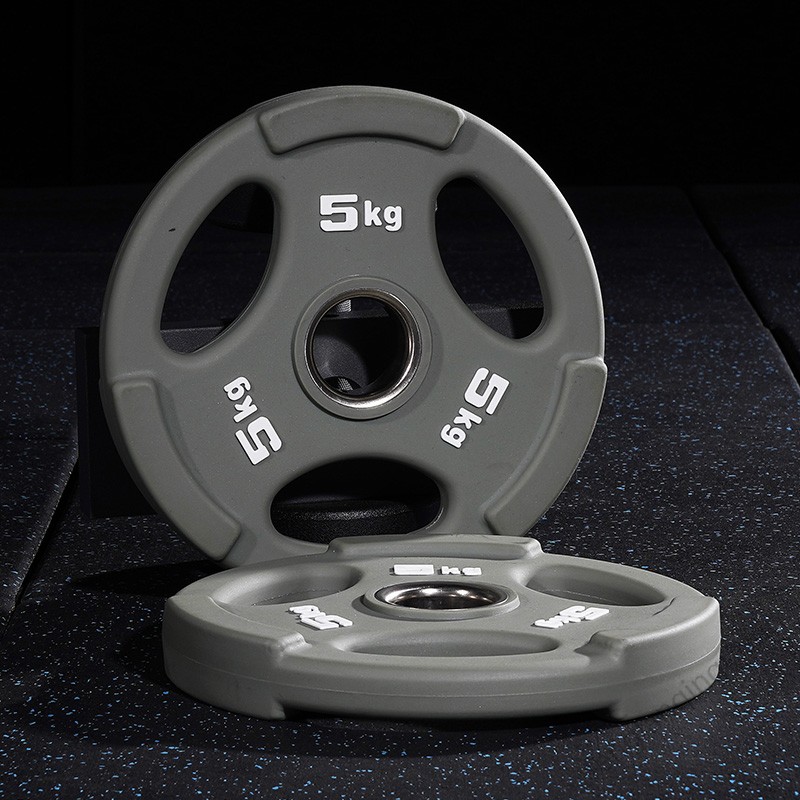 日顿杠铃片 pro专业级手抓孔杠铃片高端pu大孔片彩色包胶奥片 无标