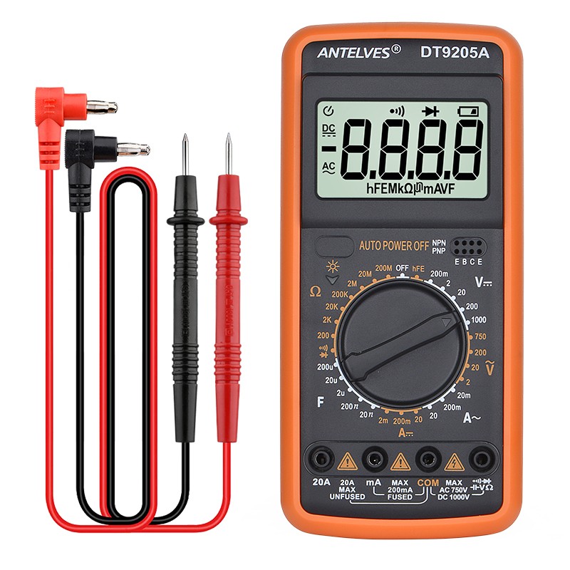 数显万用表数字多功能家用防烧电工维修电容表 dt9205a标配全符号显示