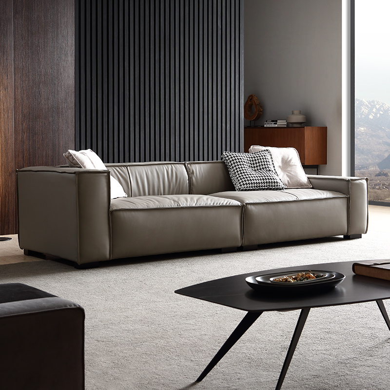 客厅家具现代简约羽绒豆腐块设计师款 【纳帕仿头层 4cm原浆乳胶】 1