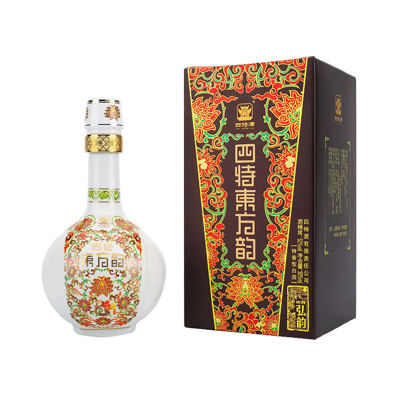 【年货礼盒】四特东方韵弘韵52度375ml 弘韵特香型纯粮食酿酒白酒 单