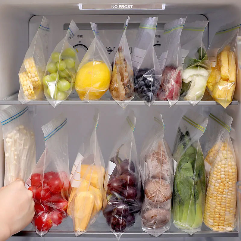 （布里）【可反复使用】保鲜袋子食品级密封袋自封袋保鲜膜冰箱冷冻GG +中20+大30【共50只】