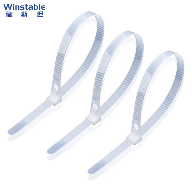 稳斯坦 W7571 (100条)可松式活扣尼龙扎带 重复使用拆卸活动塑料理线捆扎带 白色8*200