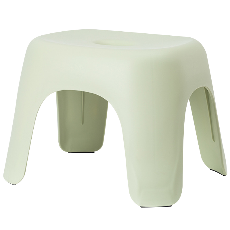 好尔塑料凳子加厚家用可叠摞网红卡通创业小板凳家用可叠放圆凳结实加厚卡通小矮凳大号灰绿色