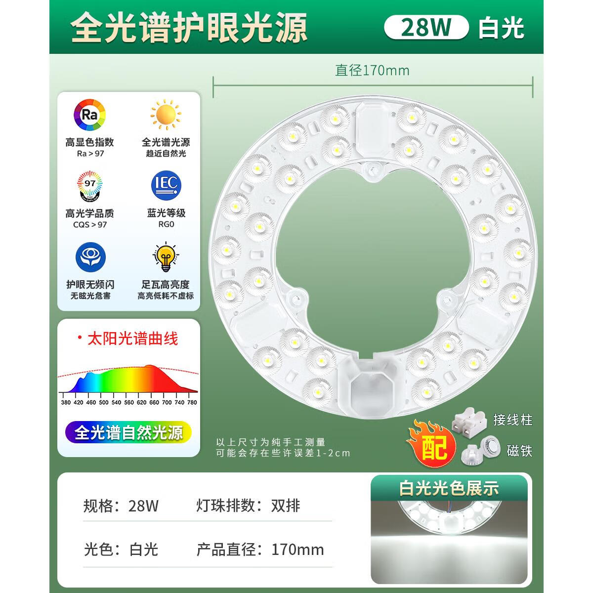 欧普(opple)照明同款吸顶灯led灯芯替换芯客厅灯圆形灯条家用超 28w