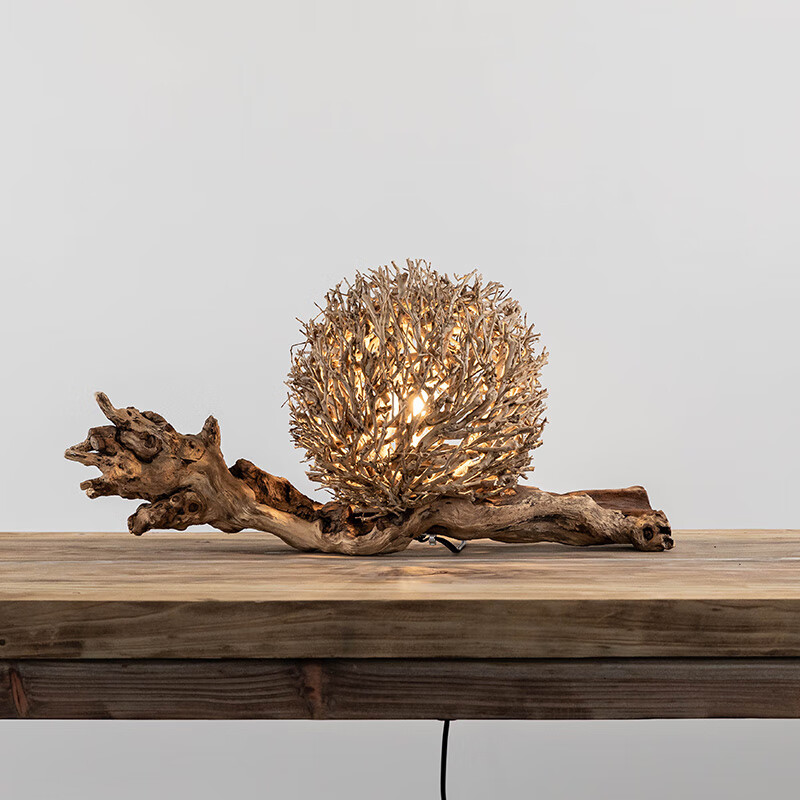 居慢生活自然原生态树枝台灯艺术灯具创意民宿新中式装饰书房餐厅吧台