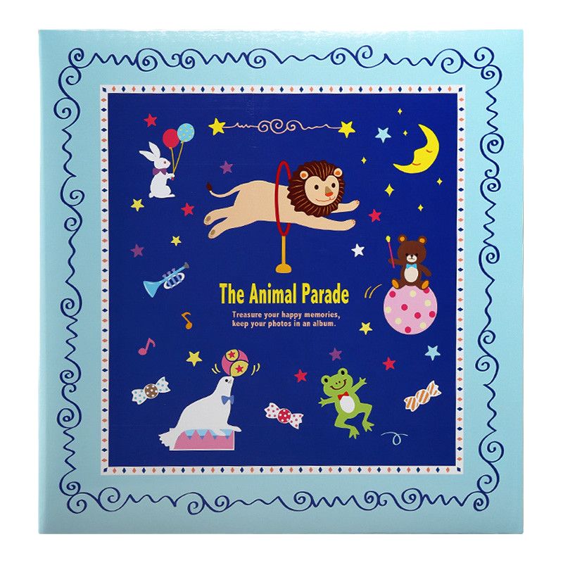 NCL仲林DIY自制覆膜粘貼式相冊本 40頁兒童成長相冊薄/家庭影集照片書 童趣樂園藍(lán) YB-73658/20-B
