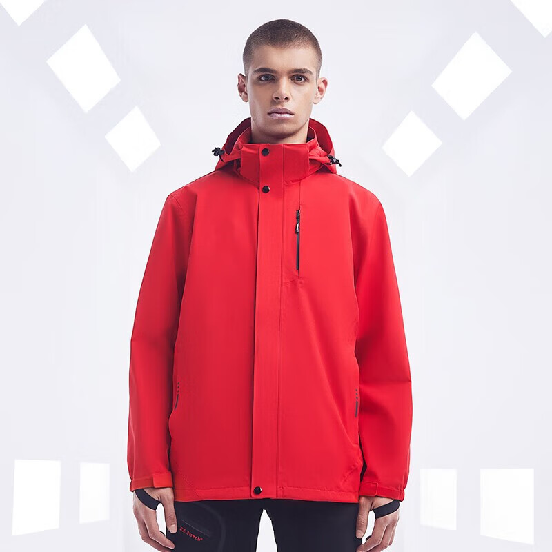 迈途(MERRTO)迈途户外冲锋衣男三合一可拆卸防风防水服女加绒加厚保暖运动外套 中国红(男款) L 迈途(MERRTO)迈途户外冲锋衣男三合一可拆卸防风防水服女加绒加厚保暖运动外套 中国红(男款) L